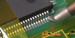 smd soldering،داغ کردن پایه های آی سی و ذوب شدن قلع